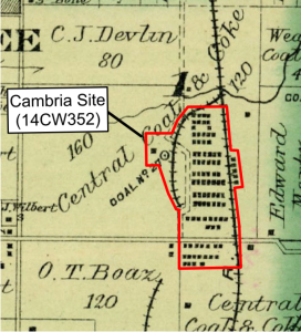 1906 plat map showing the approximate town plan